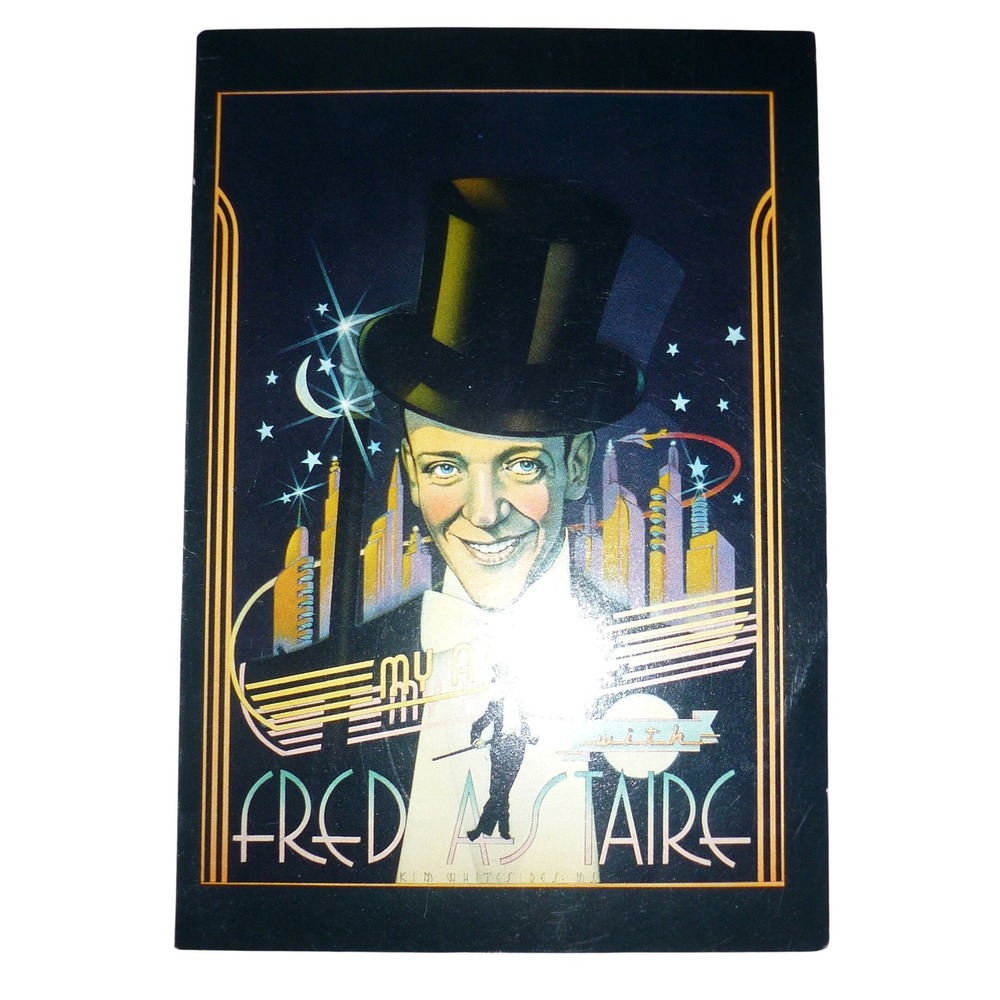 Vintage 1978 Paper Moon Graphics Card Kim Whitesides‎ Fred Astaire Art